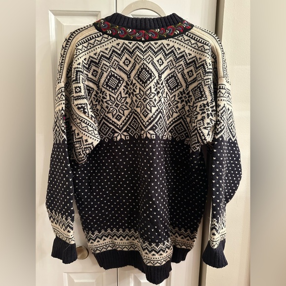 Vintage 90s DEVOLD 1853 Olmes Carretti 100% Pure Wool Nordic Sweater. Size L. - Picture 11 of 16